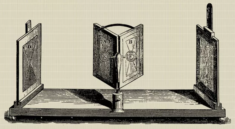"Charles Wheatstone-mirror stereoscope XIXc" by Original uploader was Nieborak at pl.wikipedia - Transferred from pl.wikipedia; transferred to Commons by User:Pjahr using CommonsHelper.. Licensed under Public Domain via Wikimedia Commons - http://commons.wikimedia.org/wiki/File:Charles_Wheatstone-mirror_stereoscope_XIXc.jpg#mediaviewer/File:Charles_Wheatstone-mirror_stereoscope_XIXc.jpg