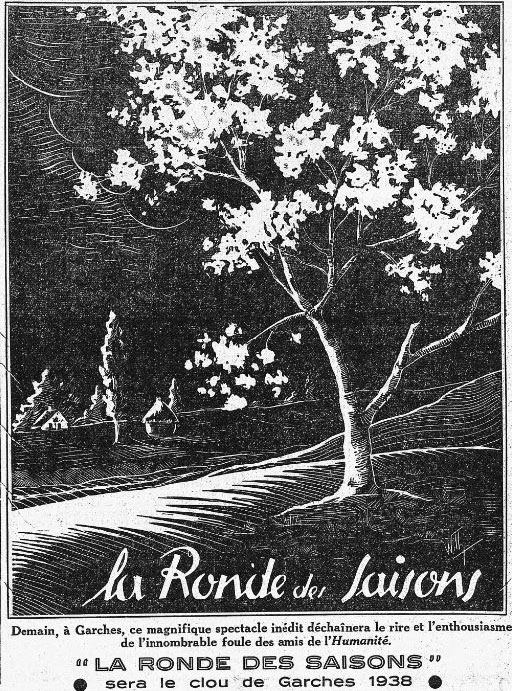 La ronde des saisons. Encart dans l'Humanité du 3 septembre 1938.